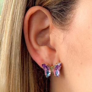Aretes mariposa morado