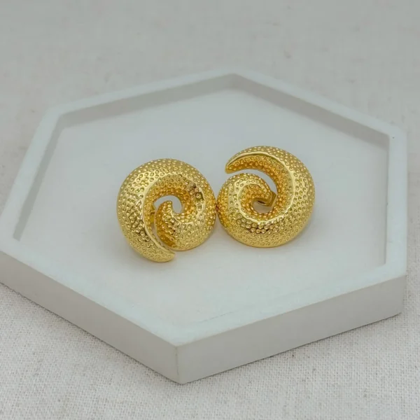 Arete espiral dorado 2,5 cm - Image 2