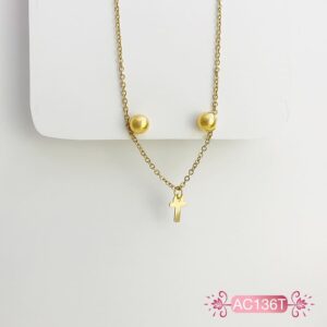 Collar dije letra T, el tamaño de los topos puede variar