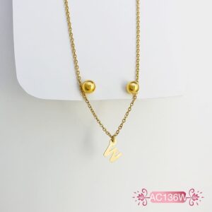 Collar dije letra W, el tamaño de los topos puede variar