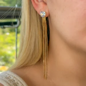 Aretes largos topo corazón 11.5cm
