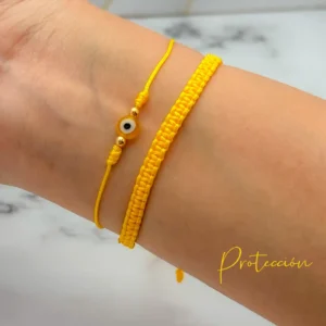 Set x 2 pulseras ojo turco 6mm (Ajustables)