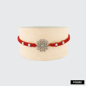 Pulsera tejida mandala 1.6cm  (Ajustable) roja