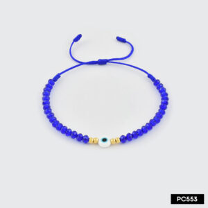 Pulsera tejida ojo turco 4mm (Ajustable)