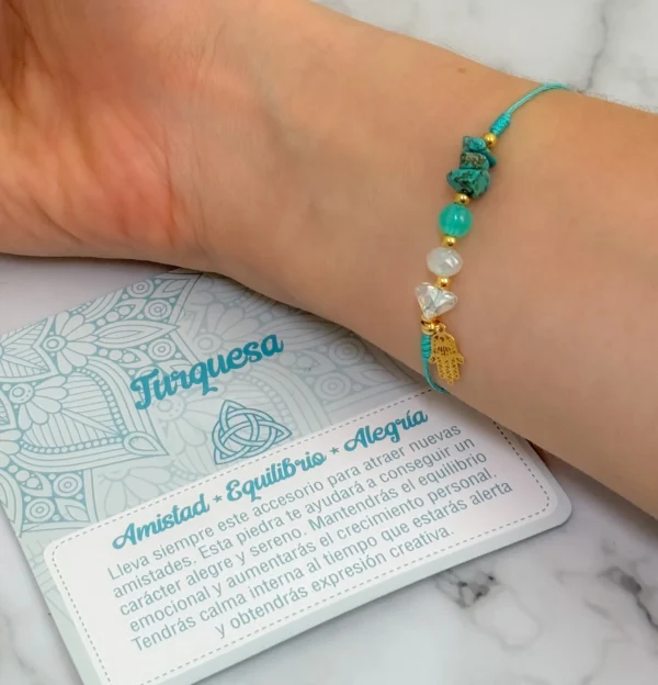 Pulsera turquesa ajustable