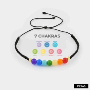 Pulsera tejida 7 chakras 6mm (Ajustable)