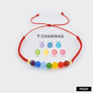 Pulsera tejida 7 chakras 6mm (Ajustable)