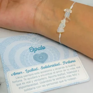 Pulsera tejida cuarzos 8mm (Ajustable)