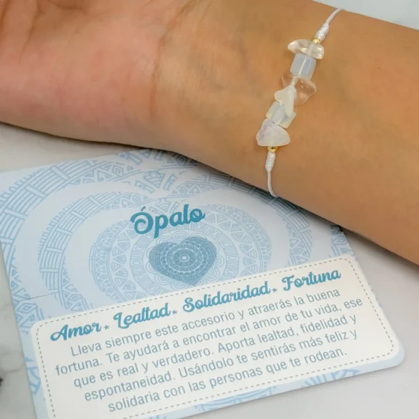 Pulsera tejida cuarzos 8mm (Ajustable)