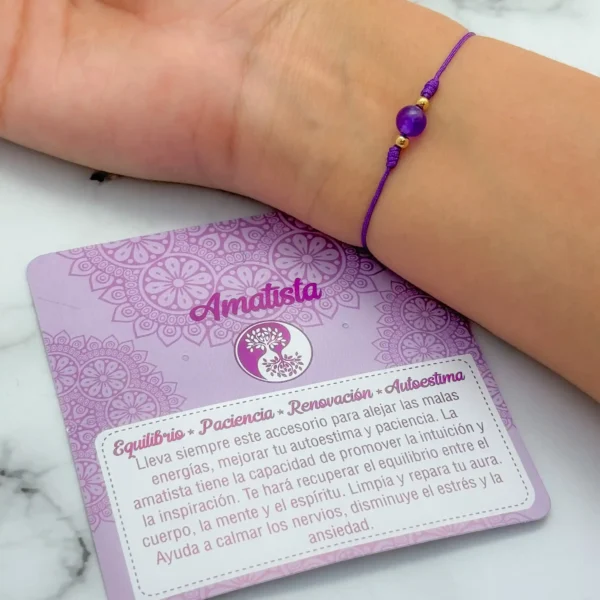 Pulsera amatista ajustable