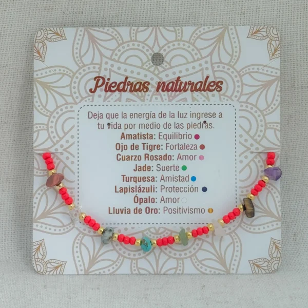 Pulsera de piedra picada ajustable - Image 2