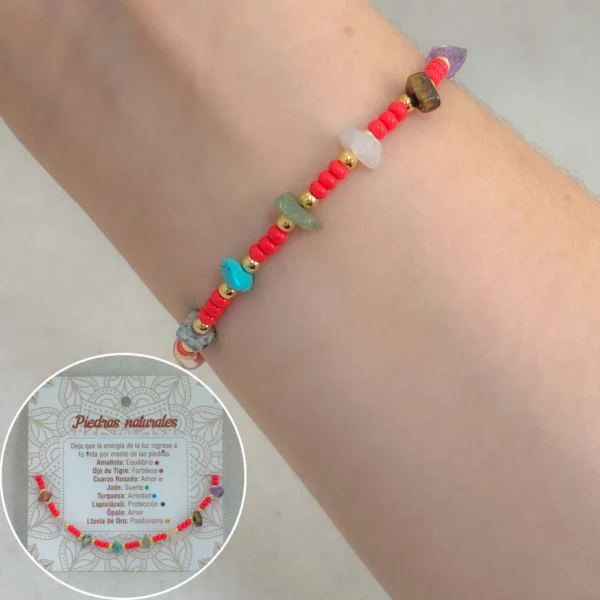 Pulsera de piedra picada ajustable