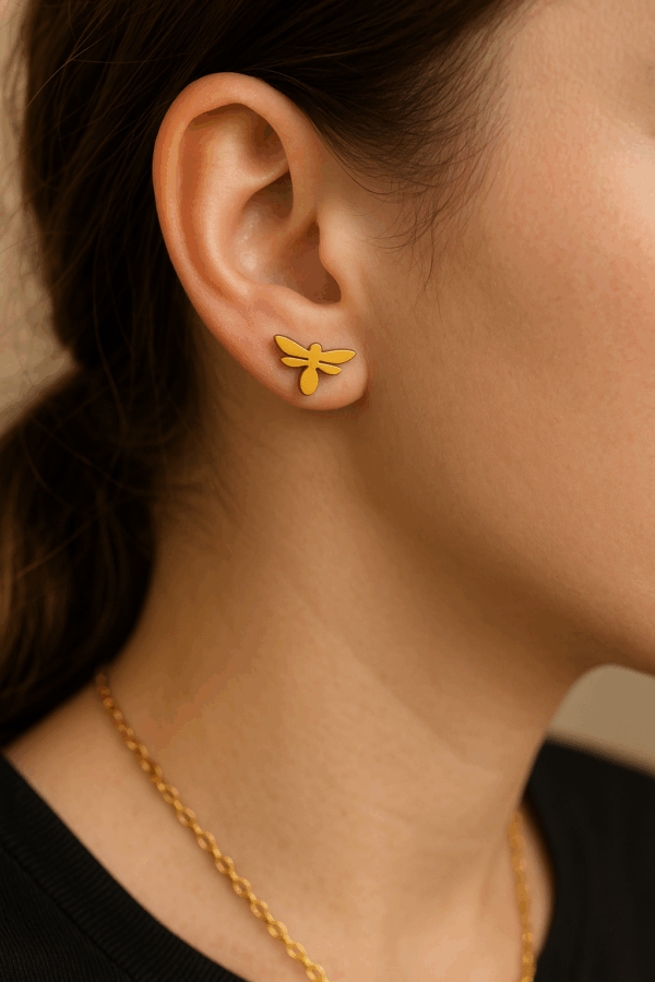 Set collar y aretes libelula